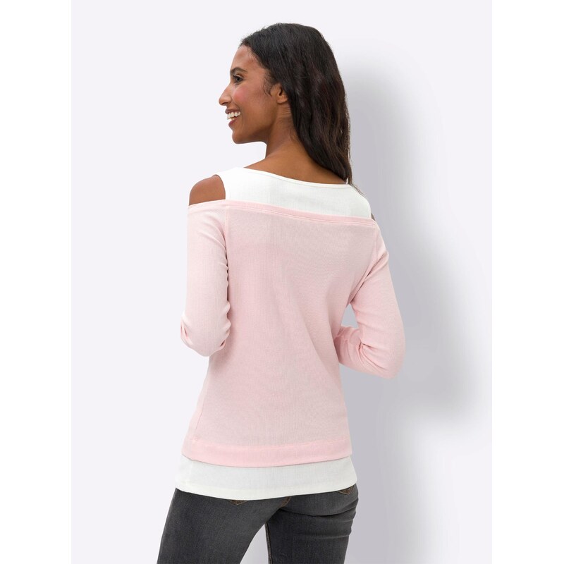 heine Majica roza / bela