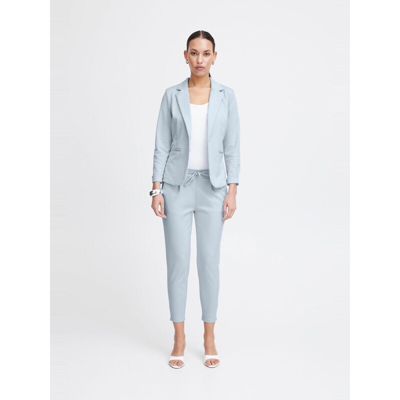 ICHI Hlače z naborki 'Kate' svetlo modra