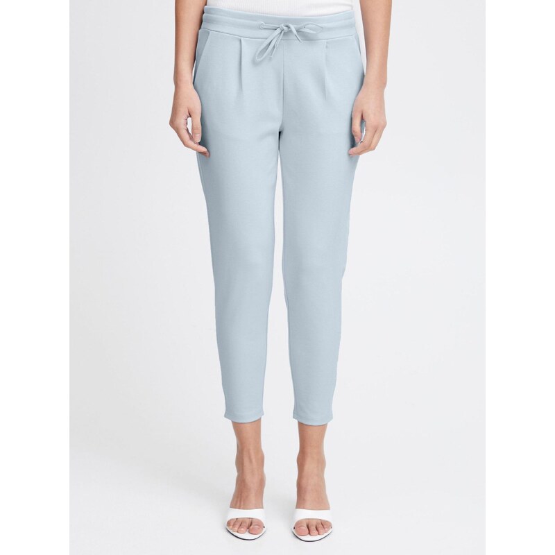 ICHI Hlače z naborki 'Kate' svetlo modra