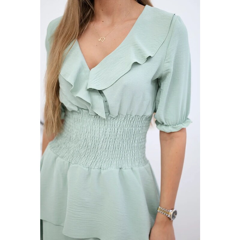 Kesi Waist dress dark mint