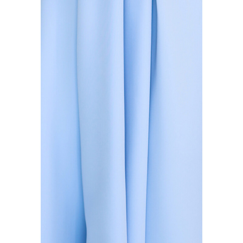 NUMOCO 348-12 SCARLETT - flared midi dress with envelope neckline and belt - light blue