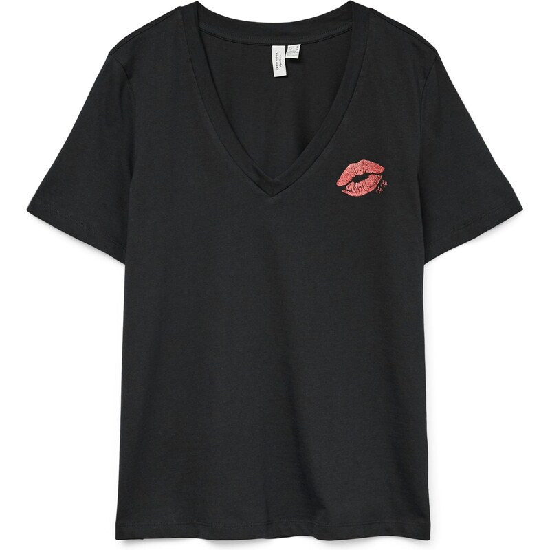 VERO MODA Majica 'VMFEYOLA' krvavo rdeča / črna