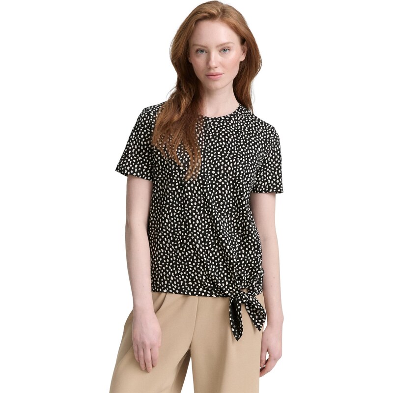 TOM TAILOR DENIM Majica črna / bela