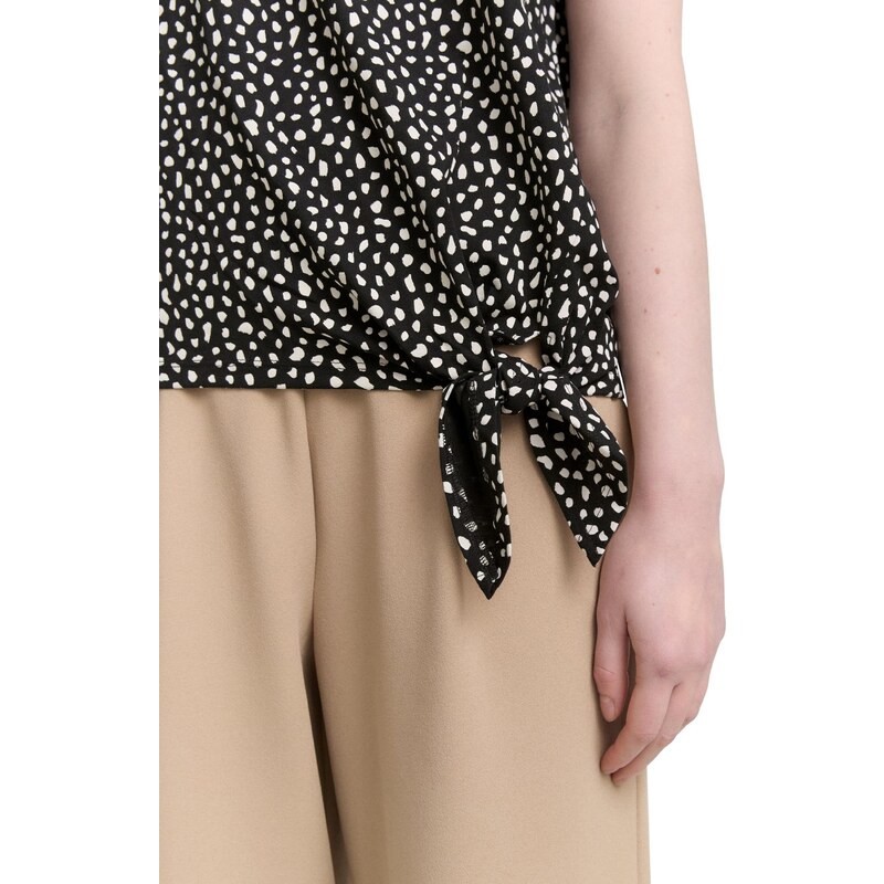 TOM TAILOR DENIM Majica črna / bela