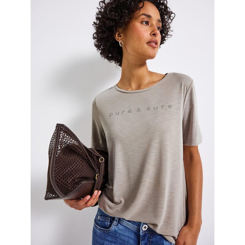 STREET ONE Majica bež / srebrna