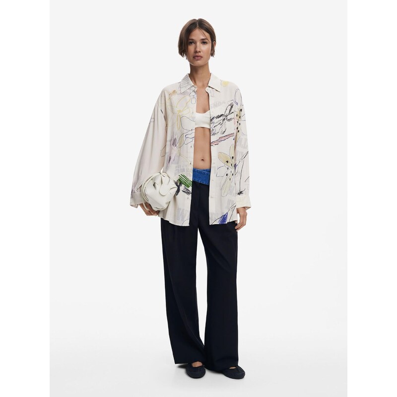 Desigual Bluza mešane barve / bela