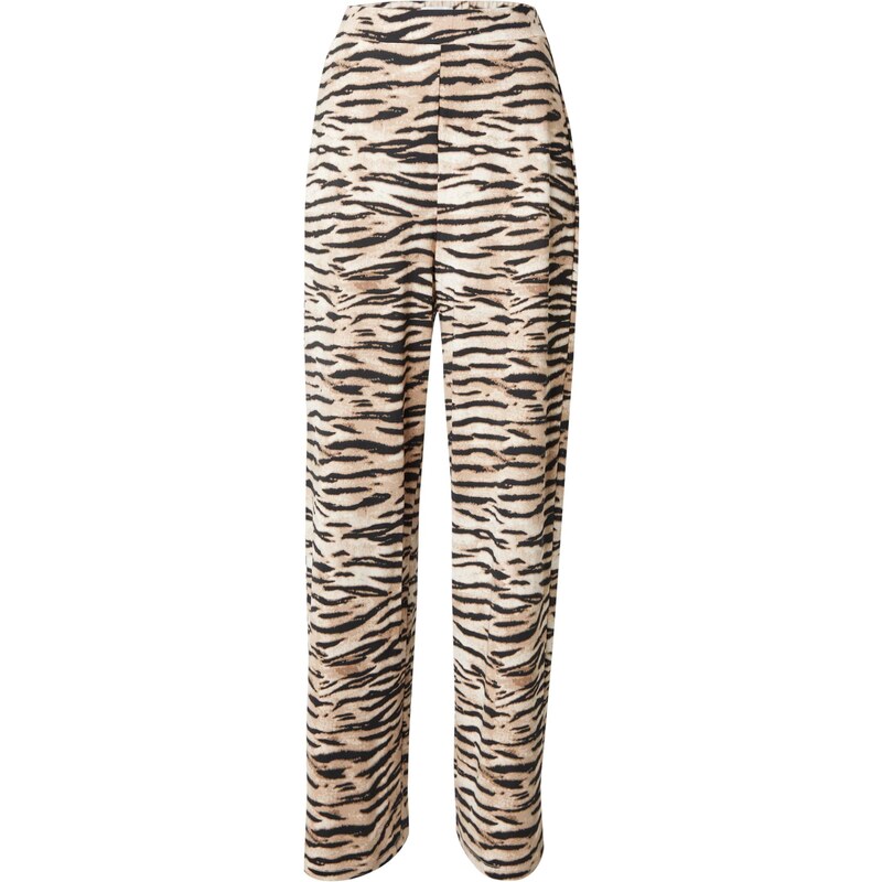 VILA Hlače 'VILEOA' kamela / ecru / črna