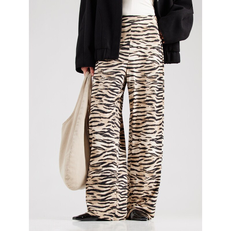 VILA Hlače 'VILEOA' kamela / ecru / črna