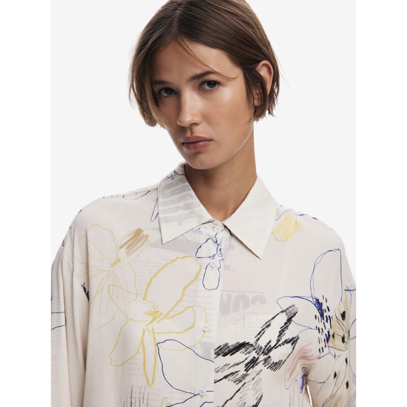 Desigual Bluza mešane barve / bela