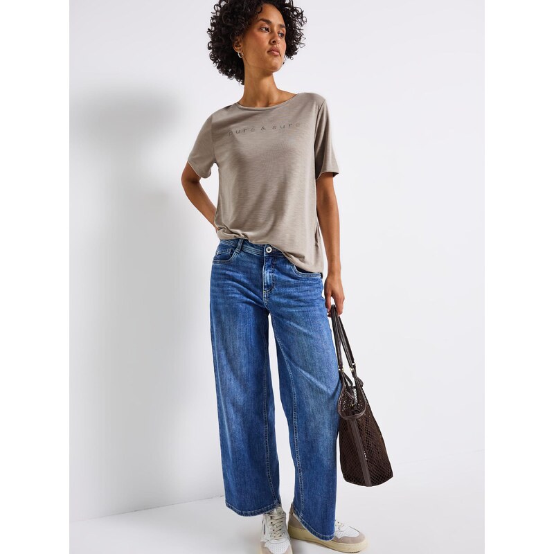 STREET ONE Majica bež / srebrna