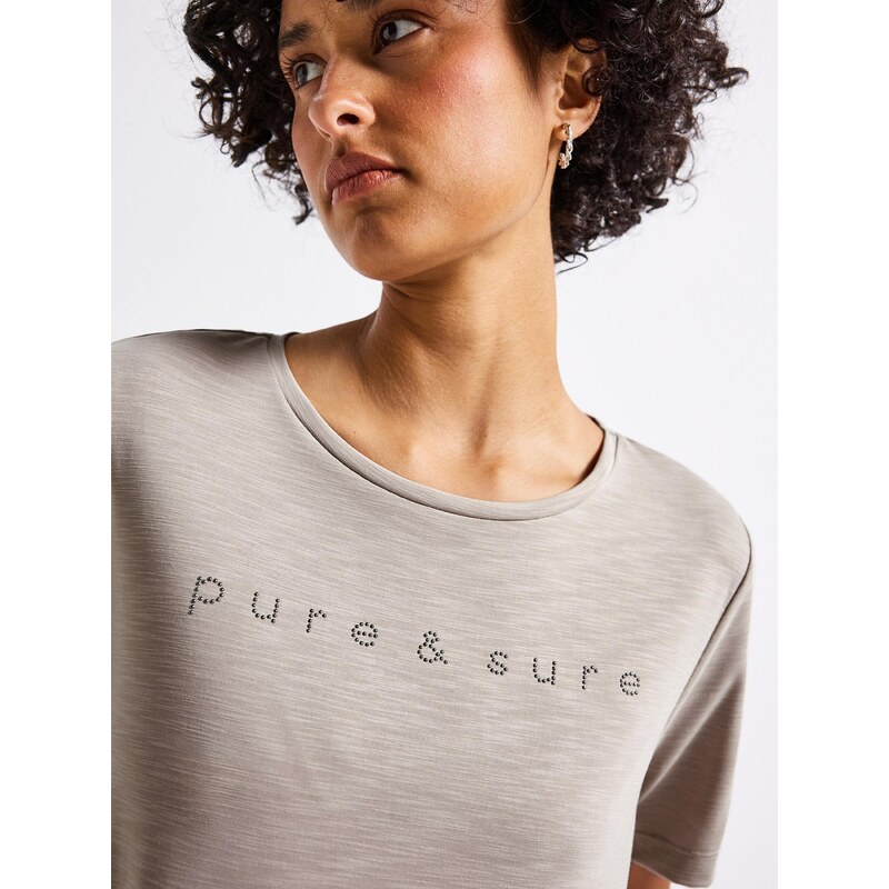 STREET ONE Majica bež / srebrna