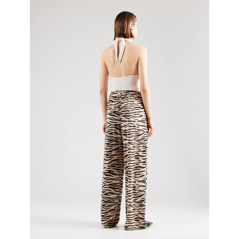 VILA Hlače 'VILEOA' kamela / ecru / črna