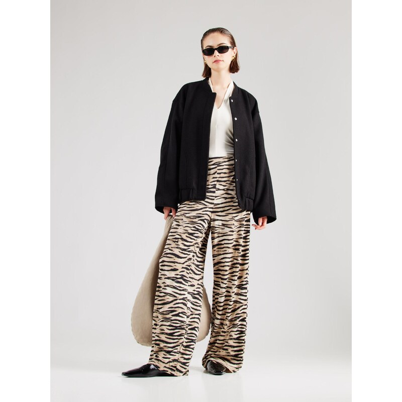 VILA Hlače 'VILEOA' kamela / ecru / črna