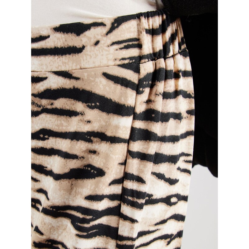 VILA Hlače 'VILEOA' kamela / ecru / črna