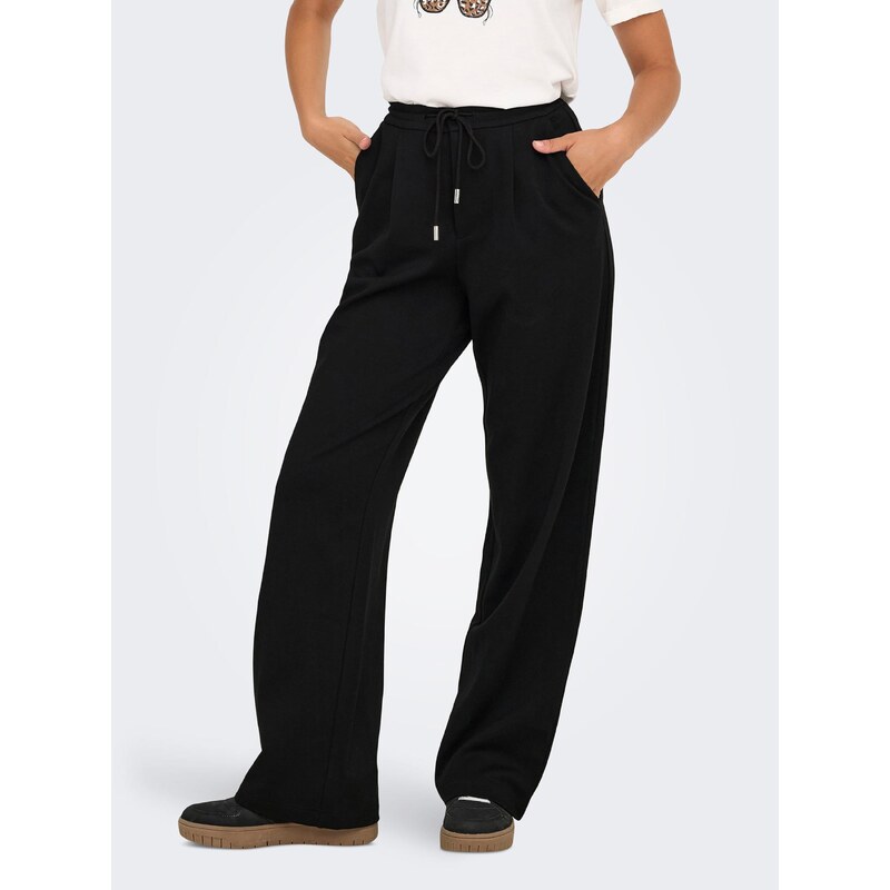 ONLY Hlače z naborki 'ONLJILL' črna