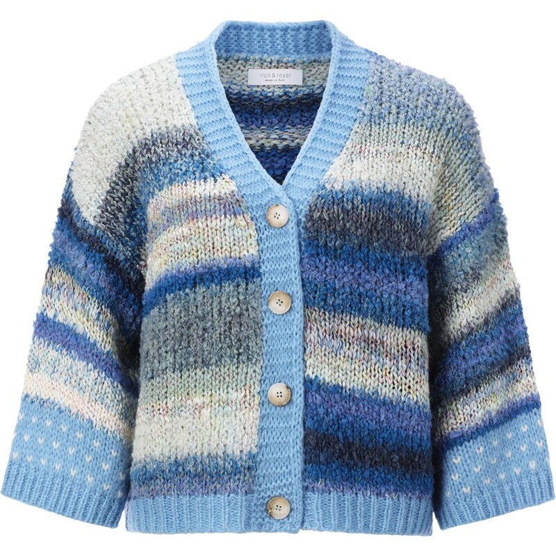 Rich & Royal Pletena jopa bež / modra / siva / bela