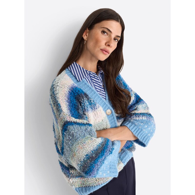 Rich & Royal Pletena jopa bež / modra / siva / bela