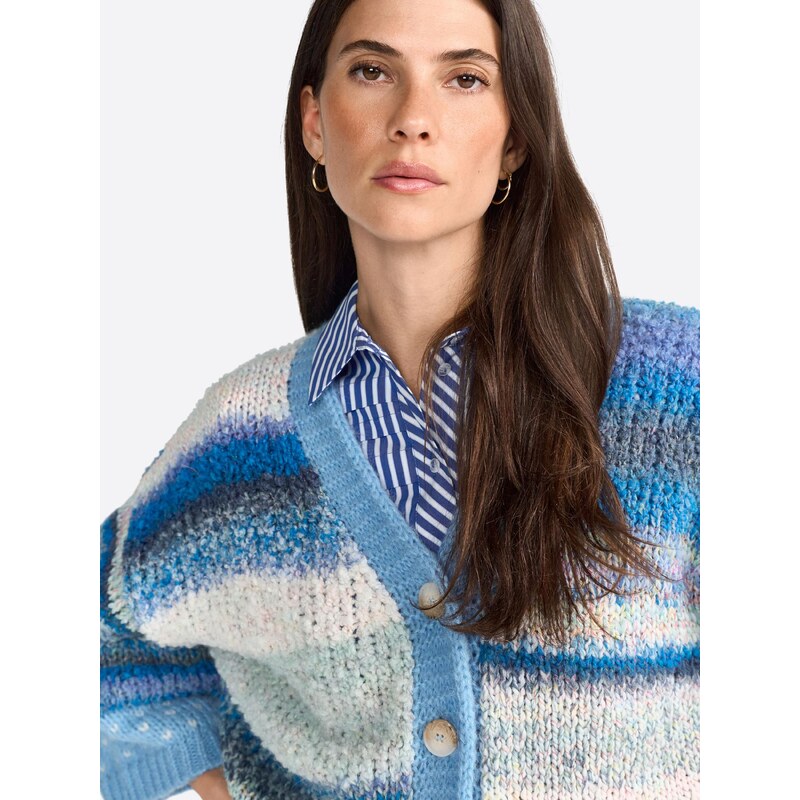 Rich & Royal Pletena jopa bež / modra / siva / bela