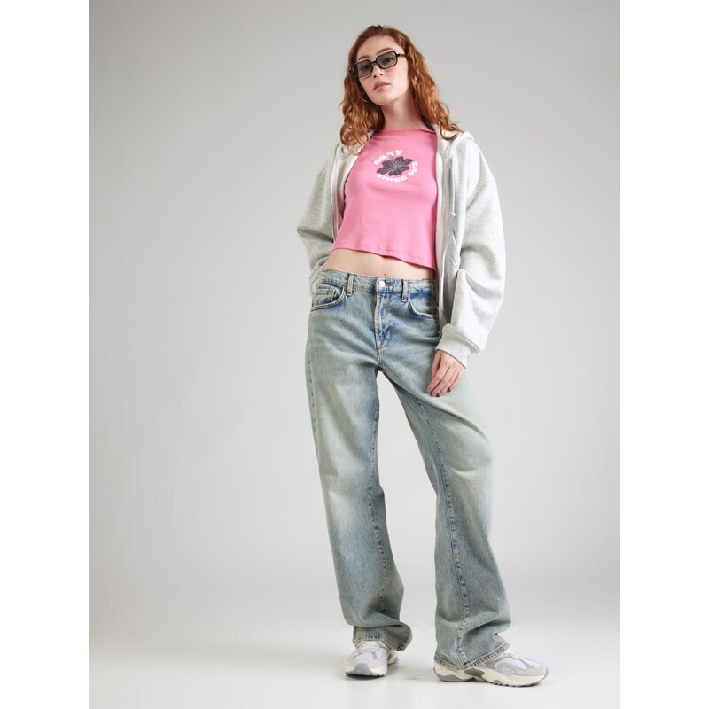 ROXY Majica 'BEACH LOVE' majnica / ciklama / svetlo roza / bela