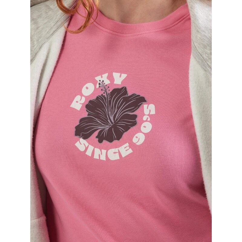 ROXY Majica 'BEACH LOVE' majnica / ciklama / svetlo roza / bela