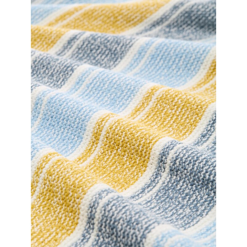 TOM TAILOR DENIM Pletena jopa svetlo modra / temno modra / gorčica / bela