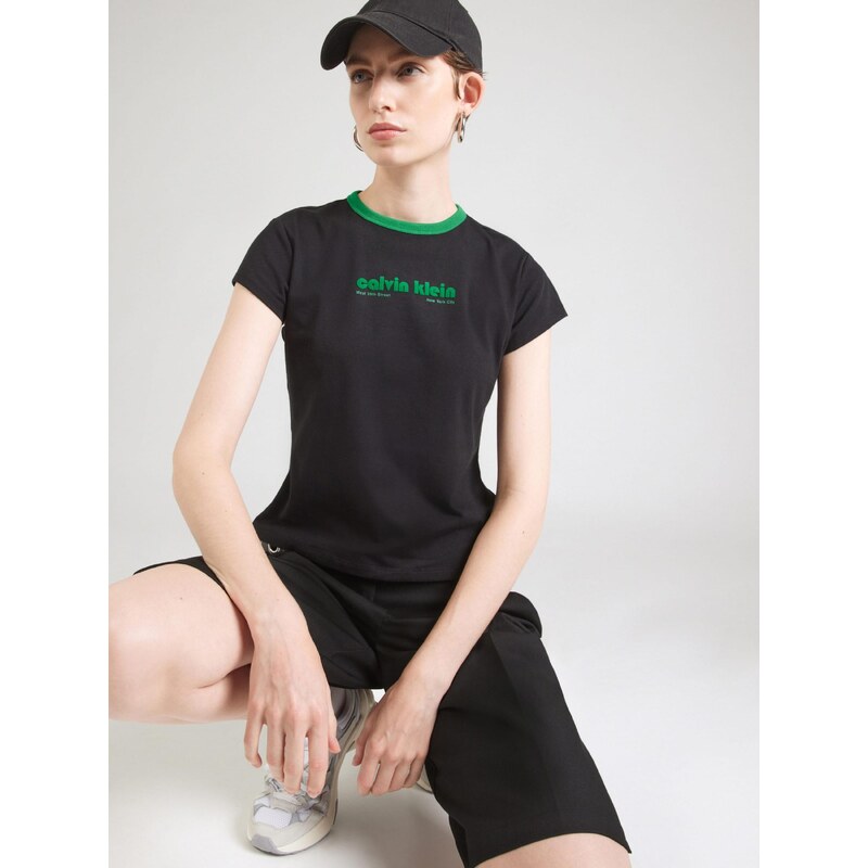 Calvin Klein Jeans Majica zelena / črna