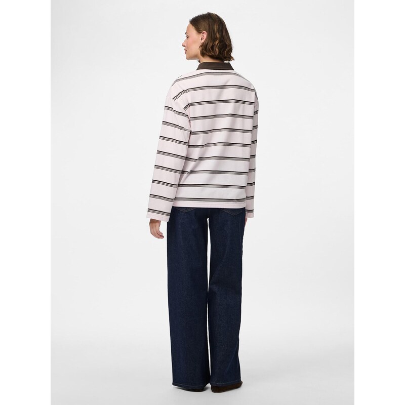 PIECES Majica 'PCSadie' pastelno roza / črna