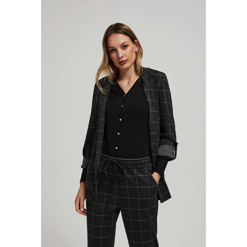 Marisse Checked Jacket With Rolled-Up Sleeves