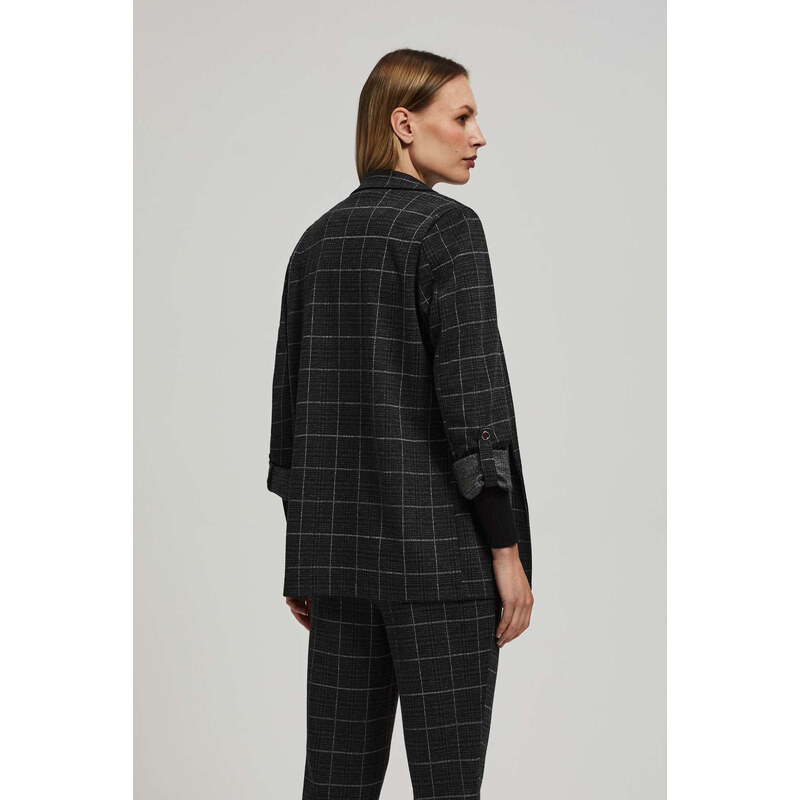 Marisse Checked Jacket With Rolled-Up Sleeves