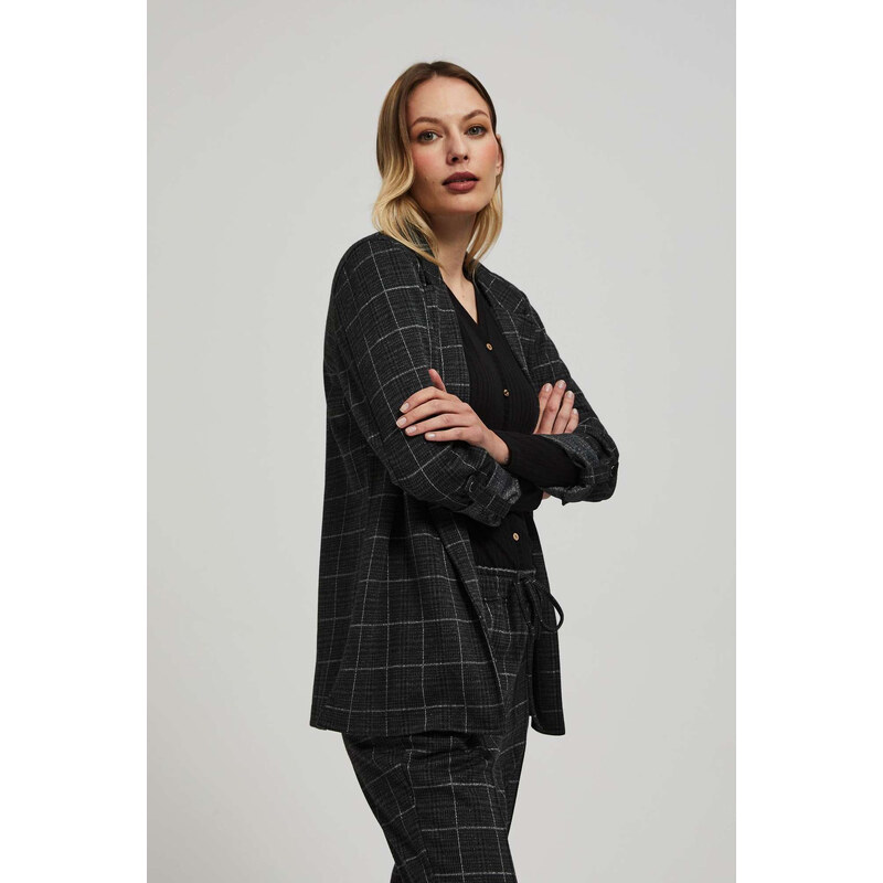 Marisse Checked Jacket With Rolled-Up Sleeves