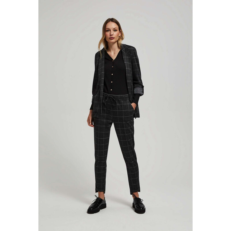 Marisse Checked Jacket With Rolled-Up Sleeves