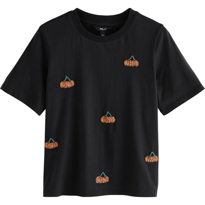 Next Majica 'Halloween Pumpkin' zelena / oranžna / črna