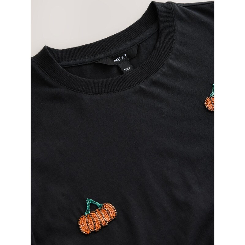 Next Majica 'Halloween Pumpkin' zelena / oranžna / črna