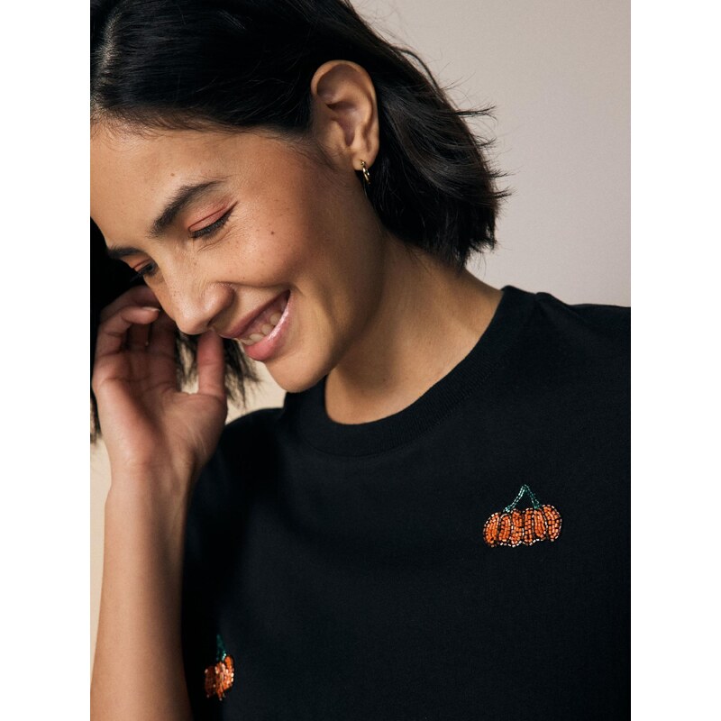 Next Majica 'Halloween Pumpkin' zelena / oranžna / črna