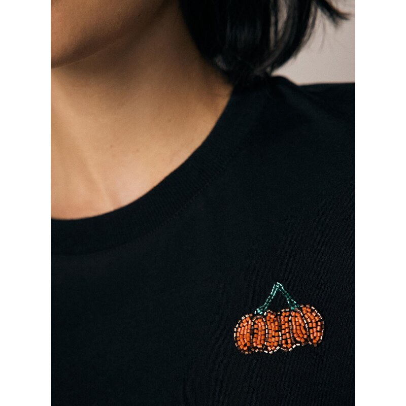 Next Majica 'Halloween Pumpkin' zelena / oranžna / črna