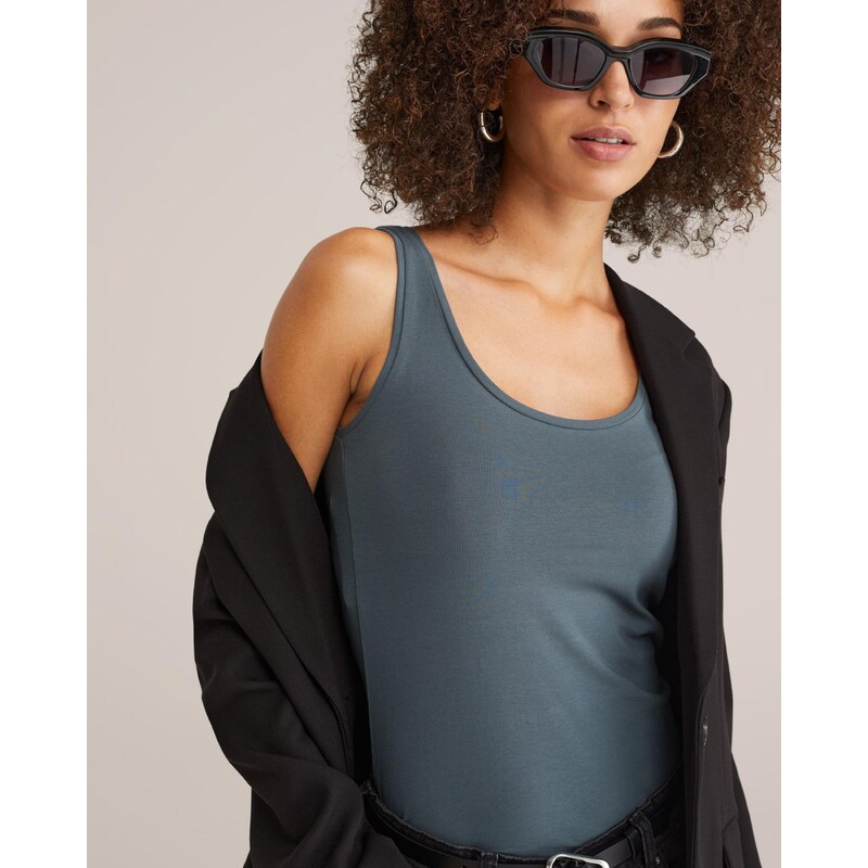 WE Fashion Top temno zelena