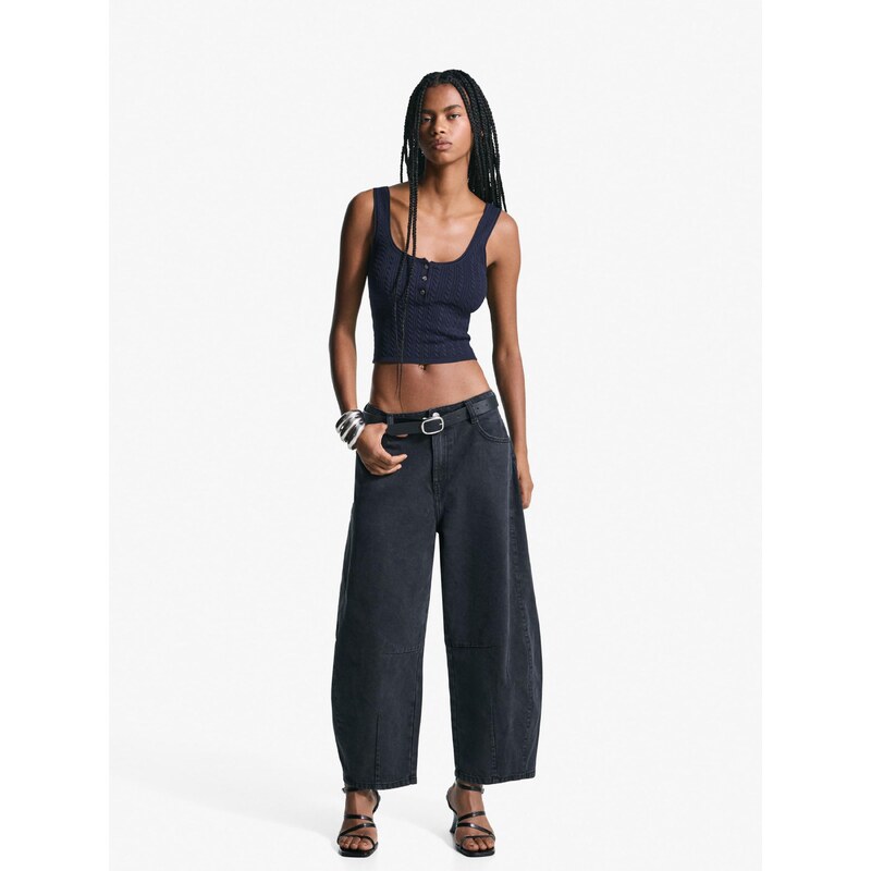 Bershka Top z naramnicami marine