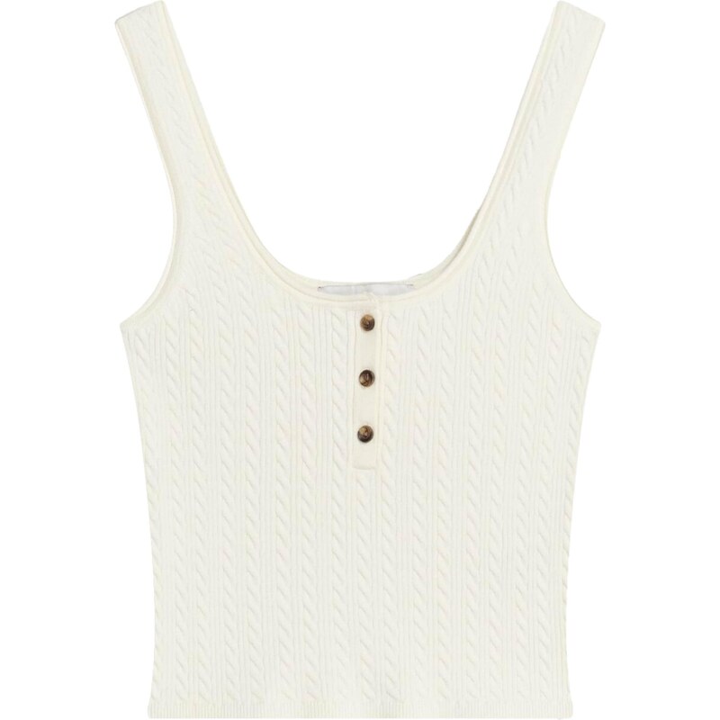 Bershka Top z naramnicami temno bež