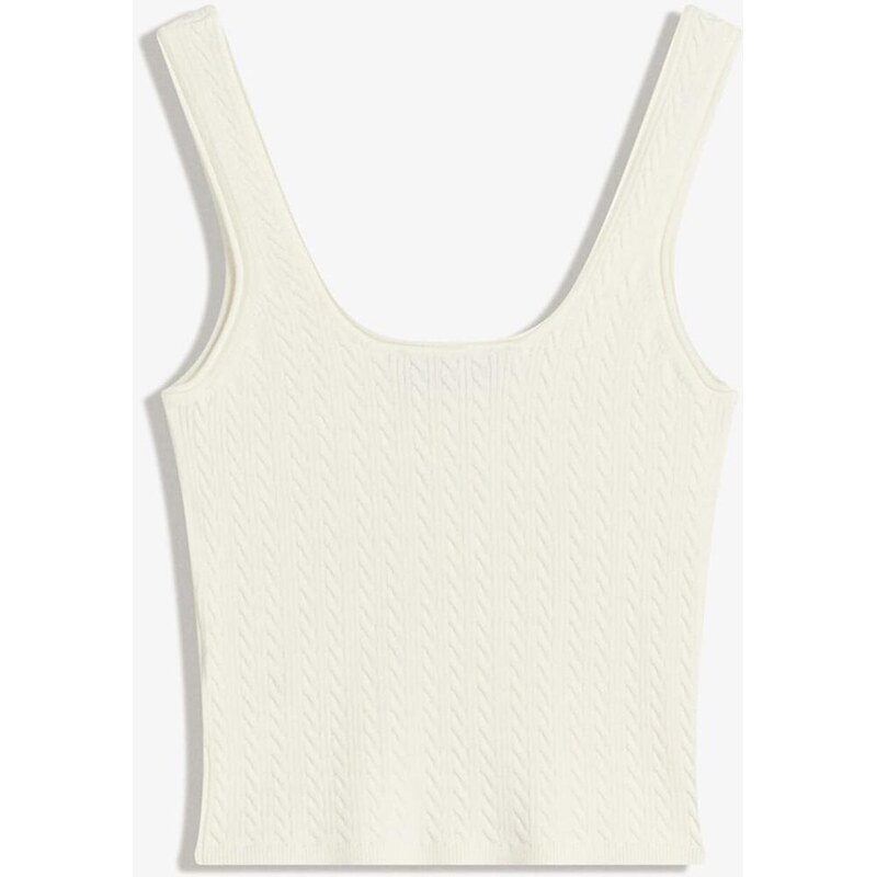 Bershka Top z naramnicami temno bež