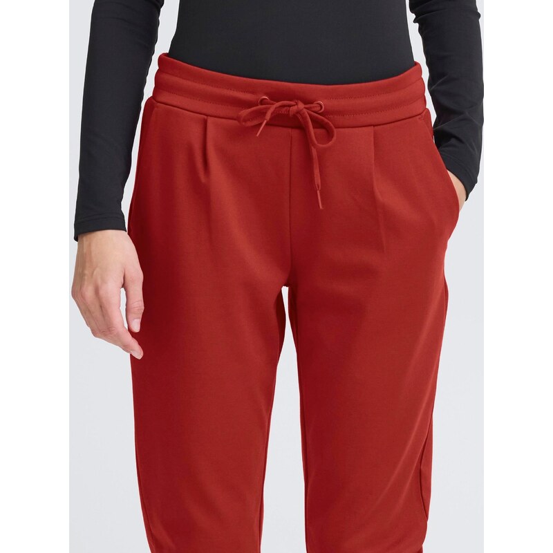 ICHI Hlače z naborki 'IH Kate' rjasto rjava