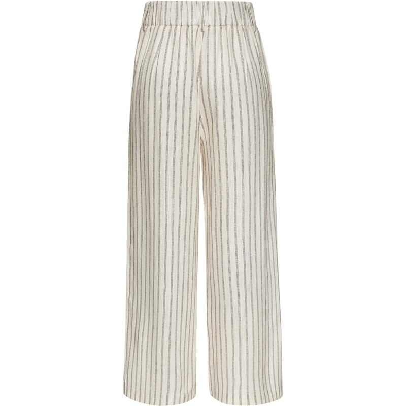 LASCANA Hlače z naborki kremna / črna