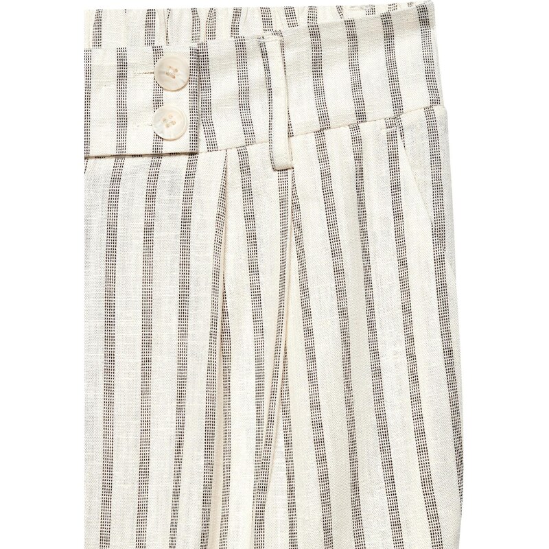 LASCANA Hlače z naborki kremna / črna