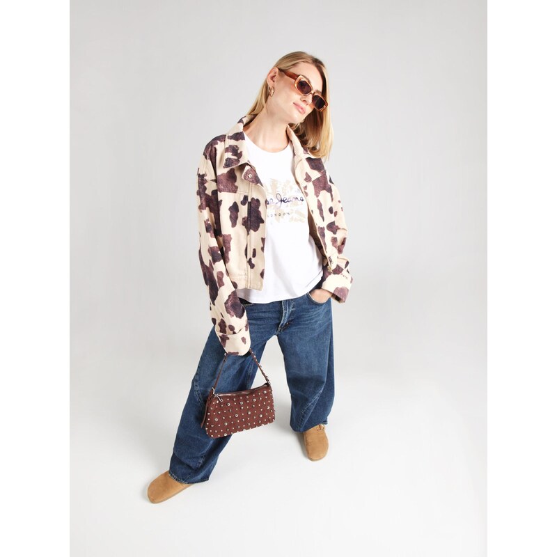 Pepe Jeans Majica 'Babu' mornarska / trst / bela