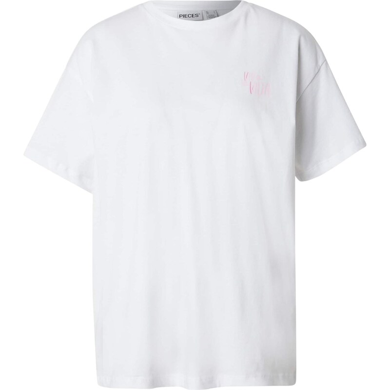 PIECES Široka majica 'PCALIFI FASTTRACK' rumena / roza / bela