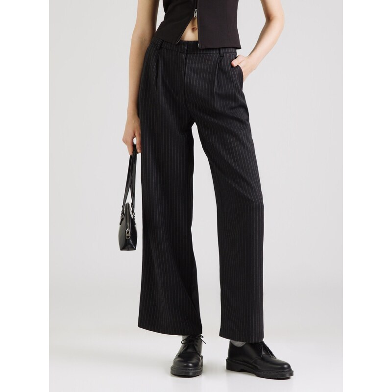 ONLY Hlače z naborki 'ONLREINA' črna / bela