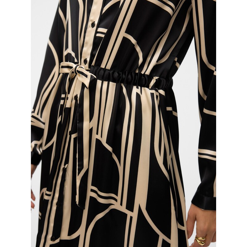 VERO MODA Dolga srajca 'VMHADLEY' bež / črna