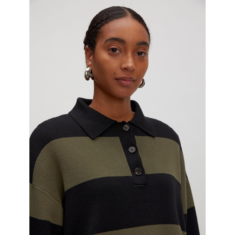 EDITED Majica 'Laiani' zelena / črna