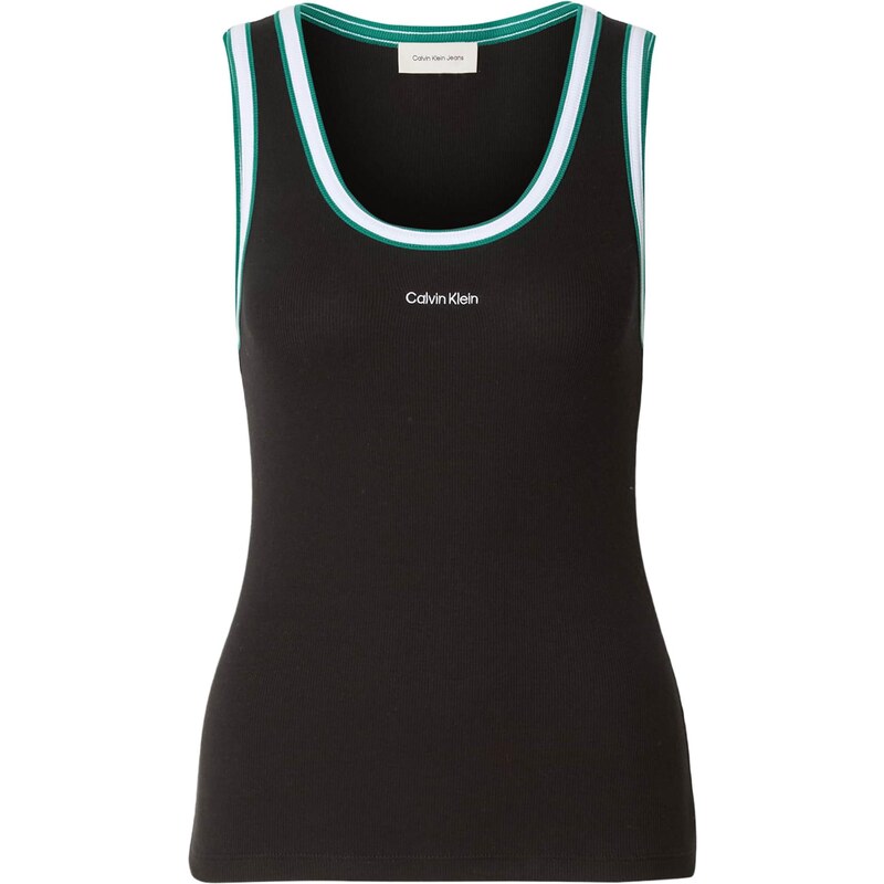 Calvin Klein Jeans Top smaragd / črna / bela