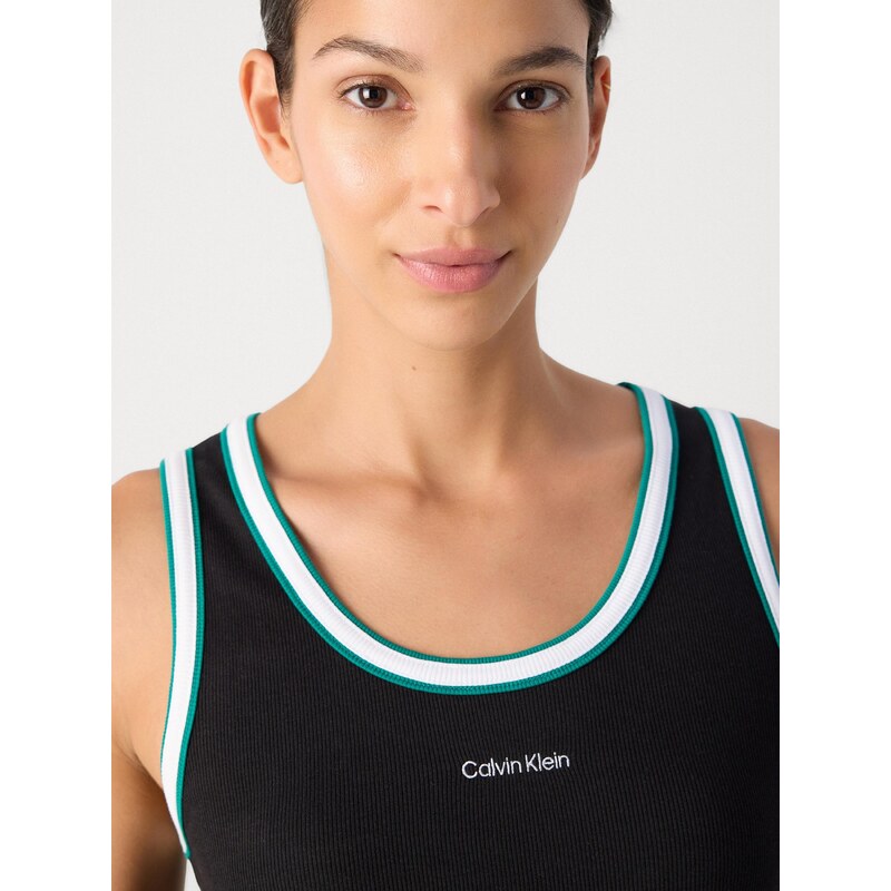 Calvin Klein Jeans Top smaragd / črna / bela