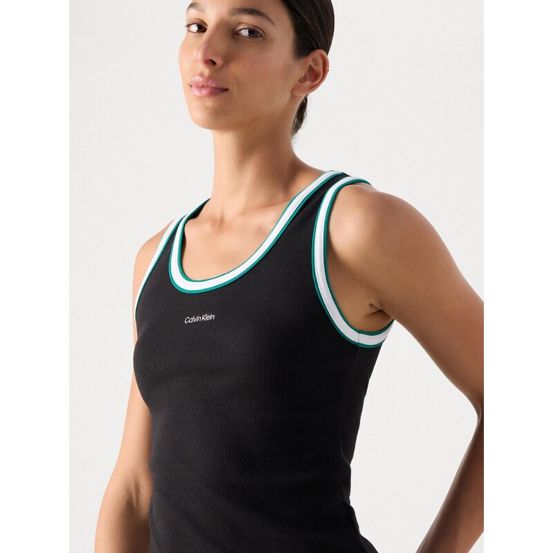 Calvin Klein Jeans Top smaragd / črna / bela